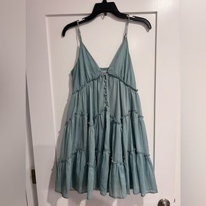Blue Baby Doll Tiered Dress